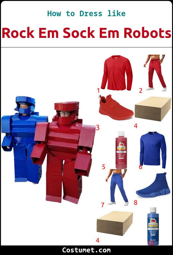 Rock Em Sock Em Robots Costume for Cosplay & Halloween