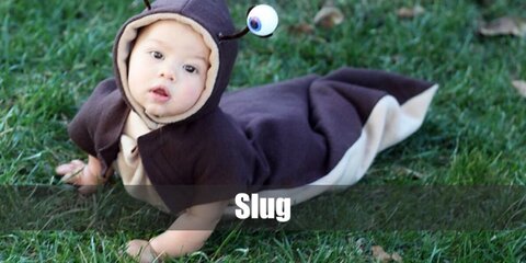 The Slug costume features a mask or hairband, and a sweater and pants combo.