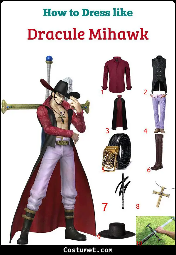 Dracule Mihawk Costume for Cosplay & Halloween