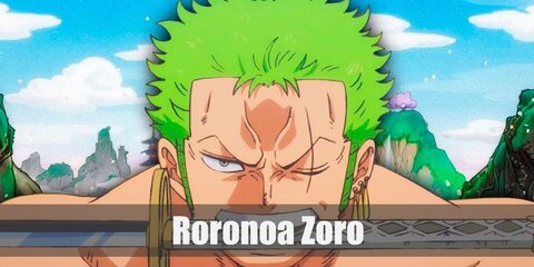 Zoro's costume features a green wrap on his stomach area topped with a long green coat. Wear pirate boots and a red sash, too. Complete his costume by wearing a green wig and by carrying a samurai sword. 