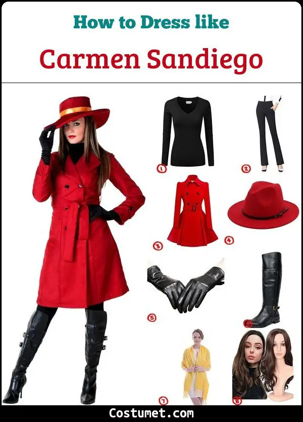 Carmen Sandiego Costume for Cosplay & Halloween