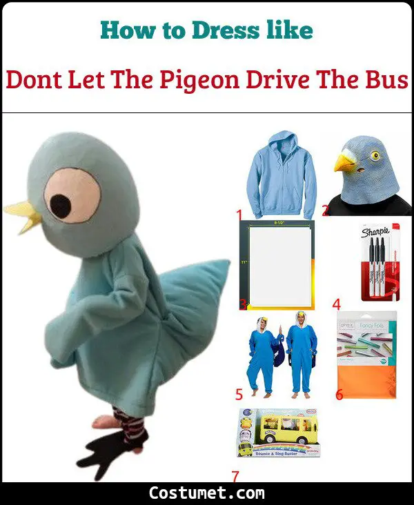 Dont Let The Pigeon Drive The Bus Costume for Cosplay & Halloween