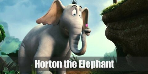 Horton's costume can be recreated with an elephant suit. Complete it by carrying a pink flower.