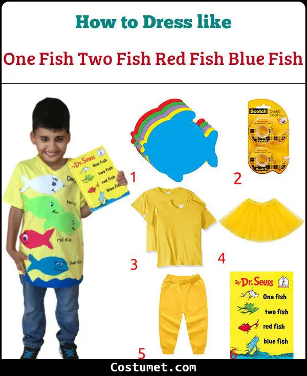 One Fish Two Fish Red Fish Blue Fish Costume for Cosplay & Halloween