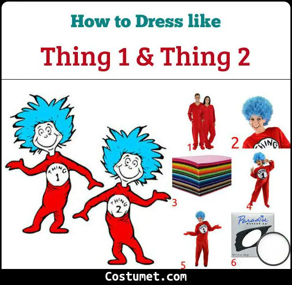 Thing 1 & Thing 2 Costume for Cosplay & Halloween