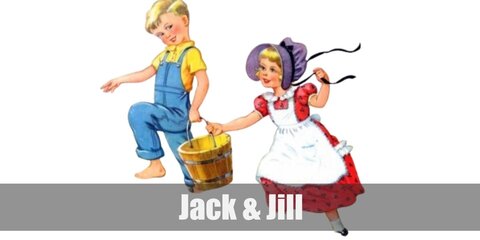  Jack and Jill’s costumes are  a short-sleeved button down shirt, casual long shorts, mid-calf socks, oxford shoes, and suspenders for Jack, and an elbow sleeve shirt, denim jumper shorts, knee high socks, and white sneakers for Jill.