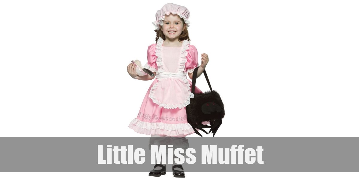 GIRLS KIDS LITTLE MISS MUFFET COSTUME APRON & MOP TOP HAT Made to Fit 1-12 years 