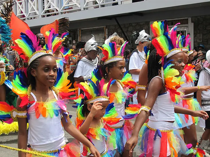 Caribbean carnival rainbow white