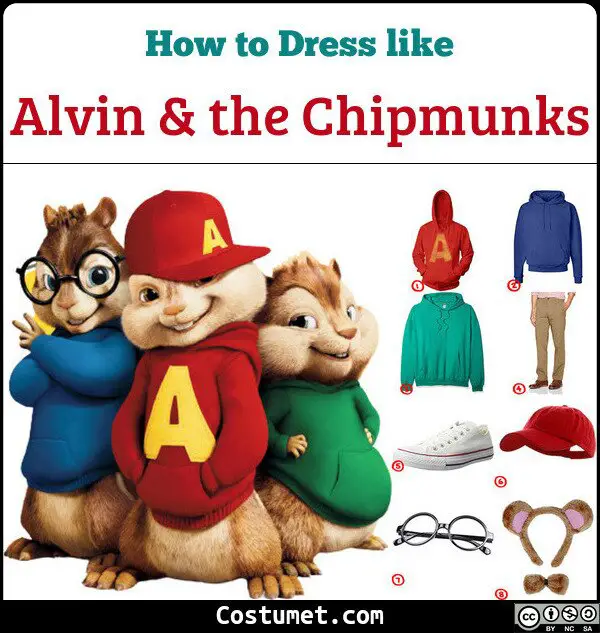 Alvin & the Chipmunks Costume for Cosplay & Halloween