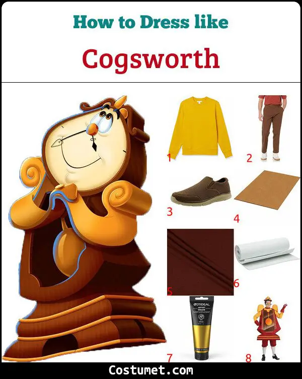 Cogsworth Costume for Cosplay & Halloween