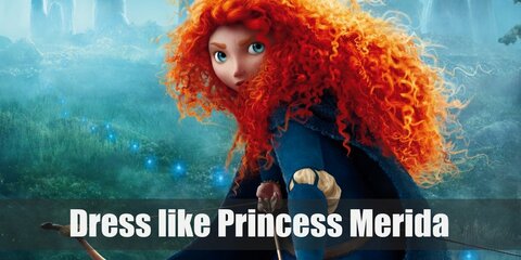 Princess Merida’s costume is a long casual gown of emerald green which perfectly contrasts with her bright orange locks, and she loves bringing along her bow and arrow.