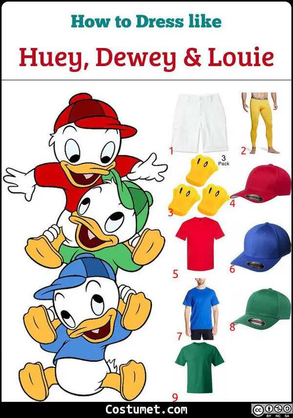 Huey, Dewey & Louie Costume for Cosplay & Halloween