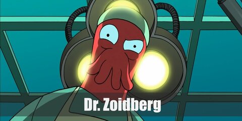  Dr. Zoidberg’s costume is a sea green coat with green scrub pants, a white lab coat, and green flip flops.