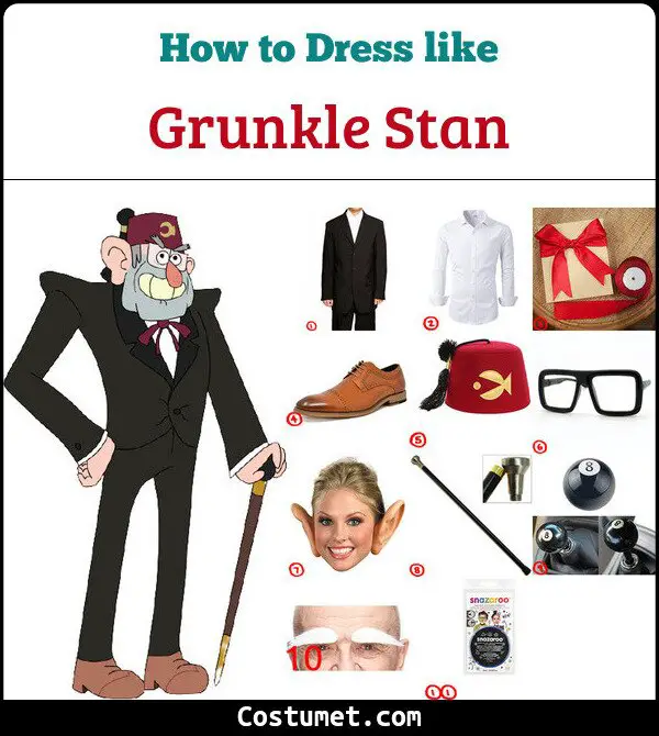 Grunkle Stan Costume for Cosplay & Halloween