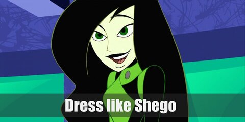 Shego costume is your typical super-villain or super-hero skin tight body suit, but her special edgy twist is on the colors.