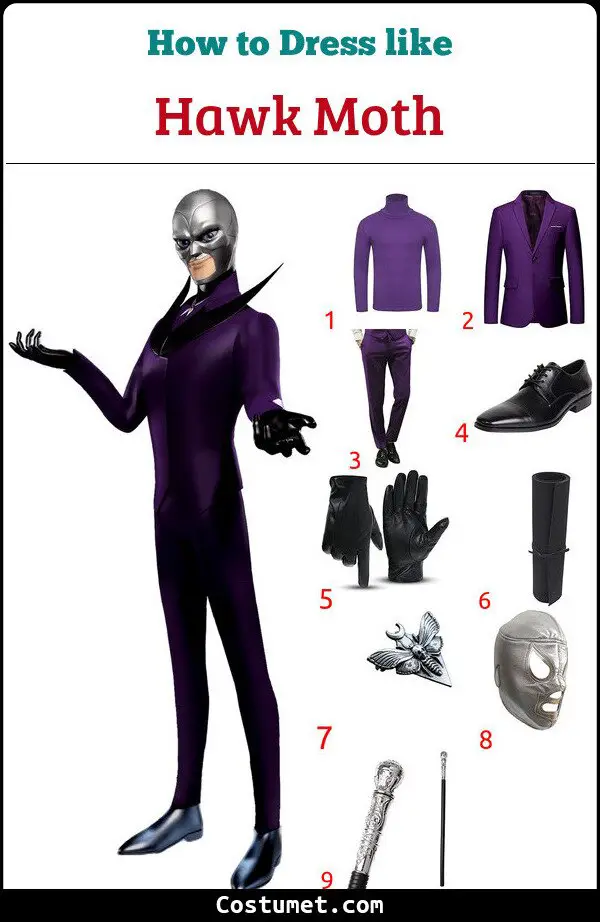 Hawk Moth Costume for Cosplay & Halloween