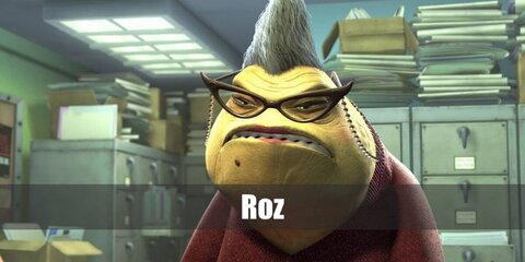 The Monsters, Inc. Roz outfit features a yellow body paint, a white wig, and a pair of eyeglasses. You can also wear a khaki dress topped with a maroon blazer.