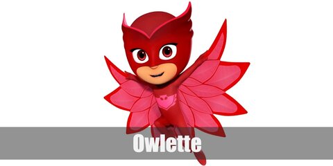  Owlette’s costume is a long-sleeved red Owlette T-shirt, red pants, red sneakers, red gloves, red owl wings, and a red owl mask.
