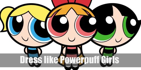 The Powerpuff Girls all wear the same outfit, just with different colors and hairstyles. Blossom wears pink. Bubbles prefers light blue. Buttercup rocks green. But they all wear the same white stockings and black Mary Janes. 