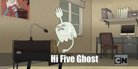 The main point of the Hi Five Ghost is the ghost-shaped mask with a mini high five fist on top. Wear an all-white ensemble, too.