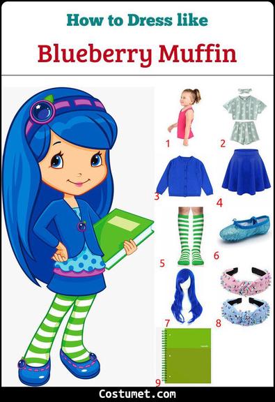 Blueberry Muffin's (Strawberry Shortcake) Costume for Cosplay & Halloween  2023