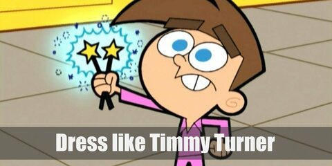 Timmy Turner costume is a plain maroon shirt and denim pants. He also loves wearing his plain maroon cap everywhere!  