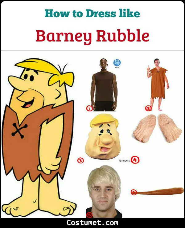 Barney Rubble Costume for Cosplay & Halloween