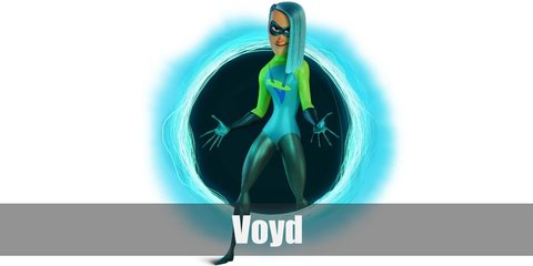 Voyd costume is a long-sleeved, turtleneck top and sleek tights. Don’t forget your black gloves, black boots, and blue hair. 