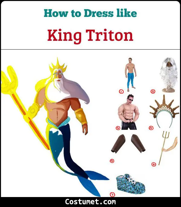 King Triton Costume for Cosplay & Halloween