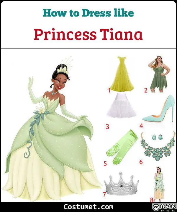 Details about   Tiana Adult Costume The Princess and The Frog Cosplay Dress