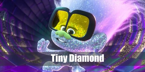 Tiny Diamond's costume can be recreated with a light blue bodysuit or sweater and pajama combo. Then, spray glitter all over it. Be sure to also add a Tiny Diamond-inspired mask.