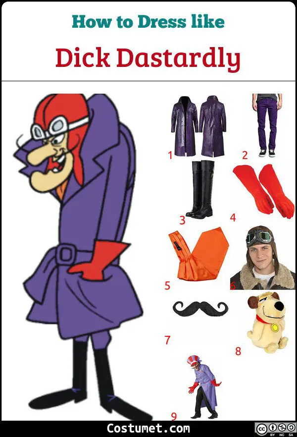 Dick Dastardly Costume for Cosplay & Halloween