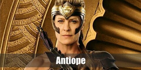 Antiope costume is a corset and a skirt. You can also get a bow and arrow prop to match with your boots and head piece a-la Antiope.