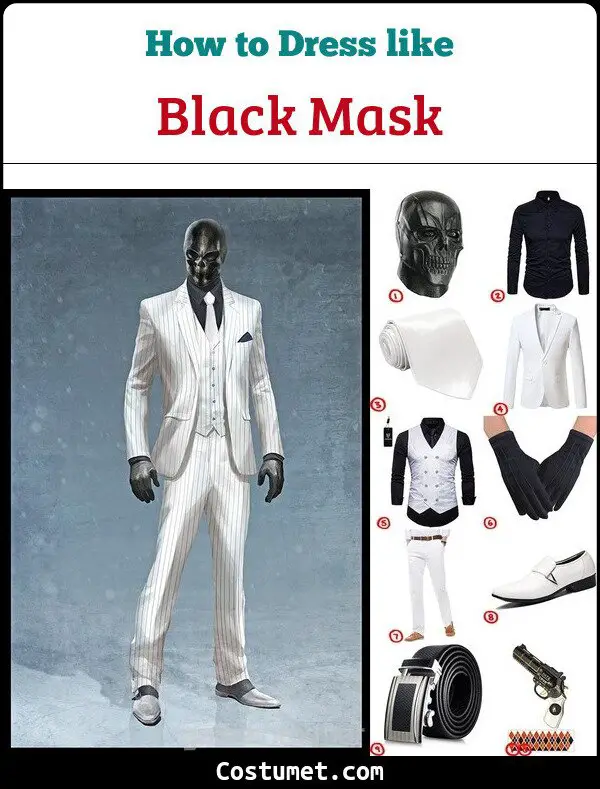 Black Mask Costume for Cosplay & Halloween