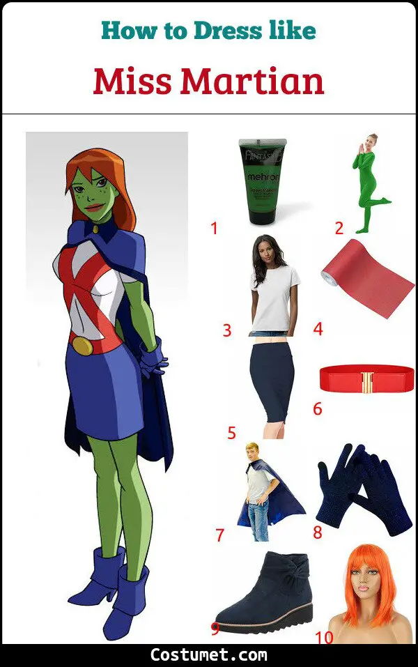 Miss Martian Costume for Cosplay & Halloween