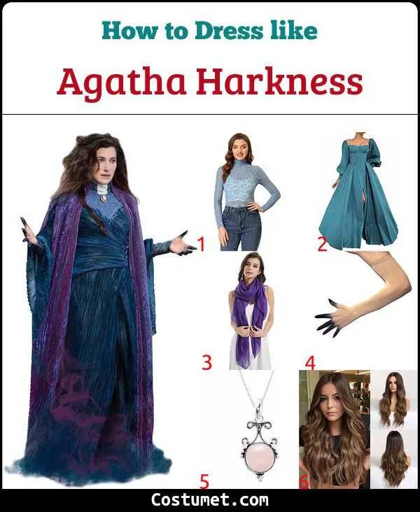 Agatha Harkness Costume for Cosplay & Halloween. 