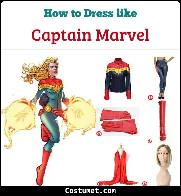 Captain Marvel Costume for Cosplay & Halloween
