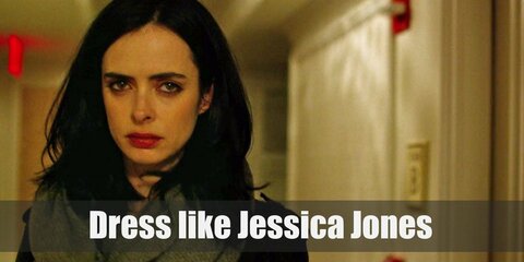 Jessica Jones costume is a casual and dark colored outfit, with a slight bit of edgy street style to it. Her favorite of her clothes would probably be her leather jacket.  