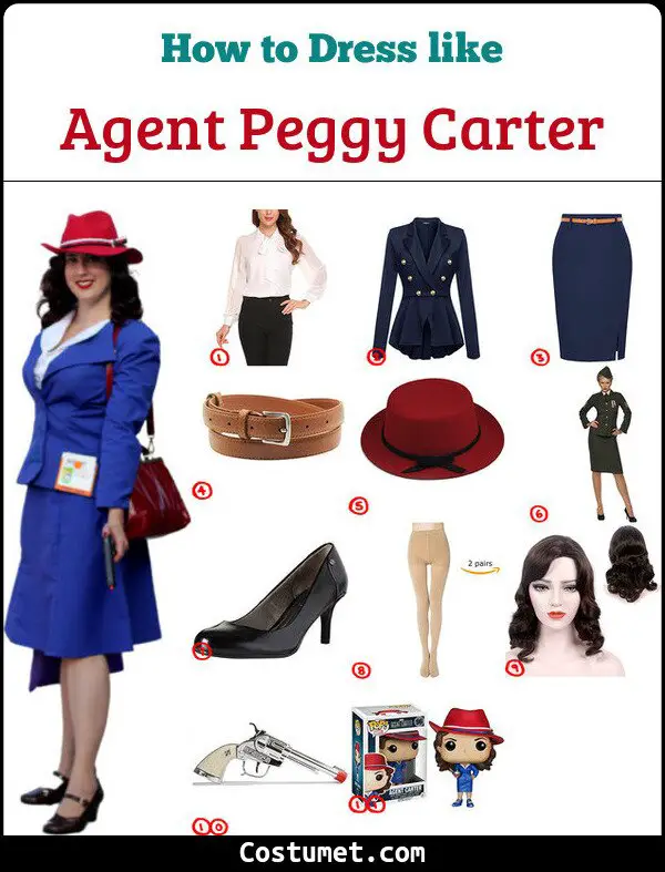 Agent Peggy Carter Costume for Cosplay & Halloween