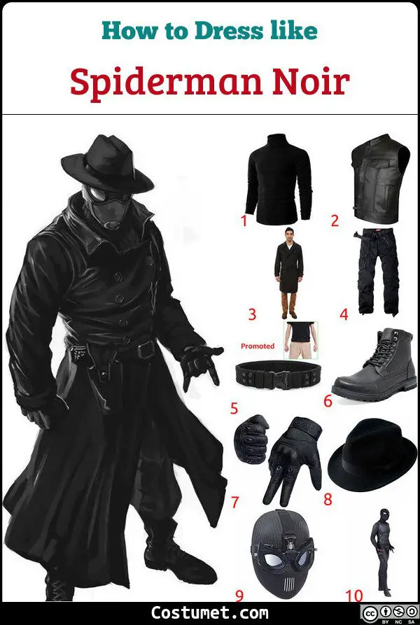 Spiderman Noir Costume for Cosplay & Halloween