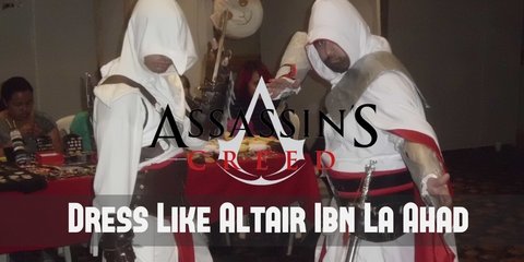 Altair uniform consists of the symbolic beak-shaped hood that marks a master assassin, three layers of white linen as is customary to the Order, brown pants, and knee-high boots.
