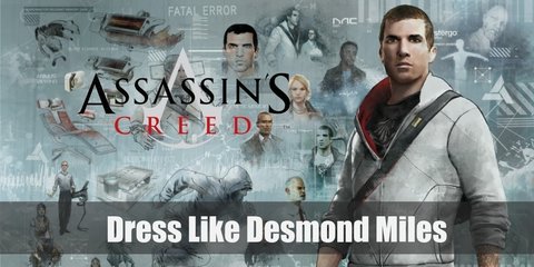 Desmond Miles often wears a white hoodies jacket with a blood red color on the inside, both colors mimic a color palette of his ancestors’ uniform, with a basic pair of jeans