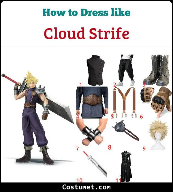 Cloud Strife Costume for Cosplay & Halloween