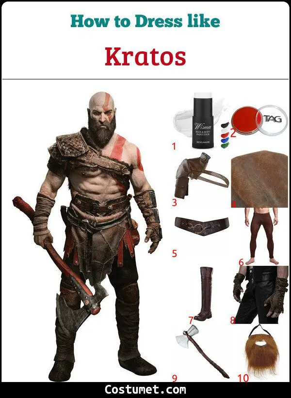 Kratos Costume for Cosplay & Halloween