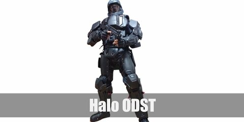  Halo ODST’s costume is a durable and bulky full body armor, fingerless gloves, and an iconic full-head helmet equipped with the state-of-the-art VISR. 