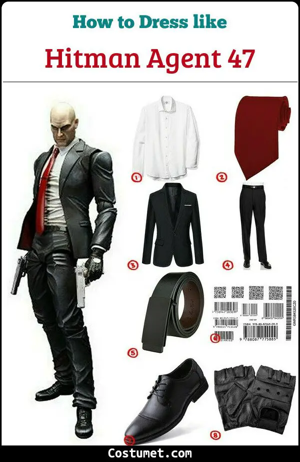 Agent 47 Hitman Costume For Cosplay Halloween 21