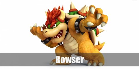 Bowser costume includes a yellow full body suit. Style it with studded cuffs on the neck, shoulder, and arms. Then finish with a  Bowser hat or a backpack for full effect.