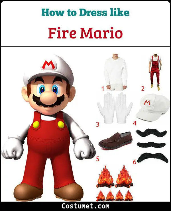 Fire Mario Costume for Cosplay & Halloween
