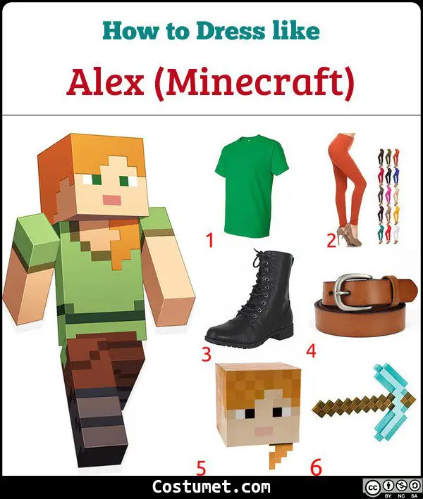 Alex Minecraft Costume For Cosplay Halloween - minecraft alex shirt roblox