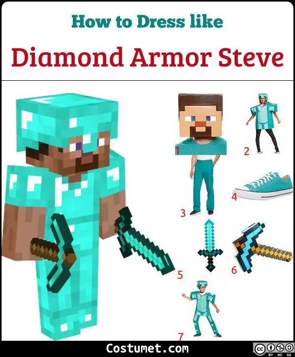 Diamond Armor Steve Costume for Cosplay & Halloween